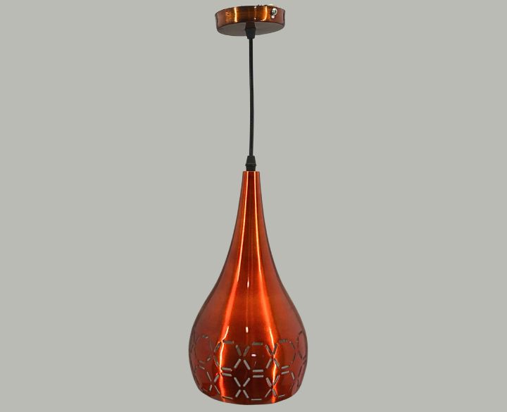 Goldstar LED Hanging Light 6 Inch Orange Aluminium Cone (HL79) With E27 Holder 